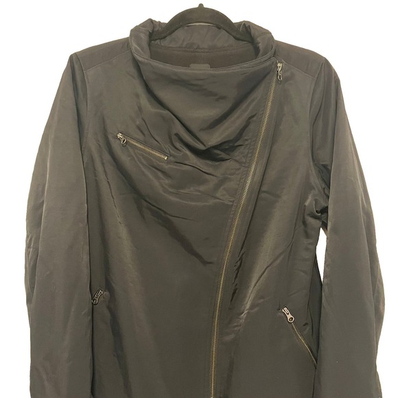 Eileen Fisher Zip Front Black Jacket Oversized Collar Women's Size S - Picture 6 of 6